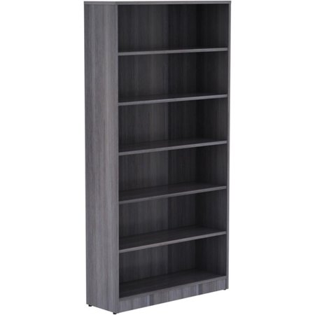 LORELL Weathered Charcoal Laminate Bookcase Charcoal Gray - 72 x 36 x 12 in. LLR69565
